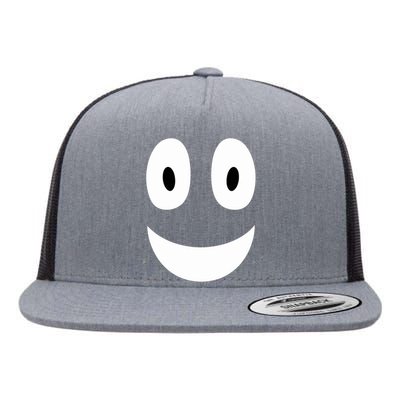 Funny Halloween Ghost Face Retro Spooky Flat Bill Trucker Hat