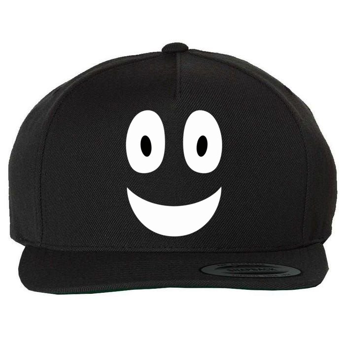 Funny Halloween Ghost Face Retro Spooky Wool Snapback Cap