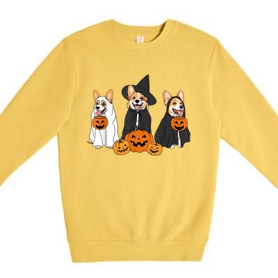 Funny Halloween Ghost Dog Pumpkin Spooky Season Premium Crewneck Sweatshirt