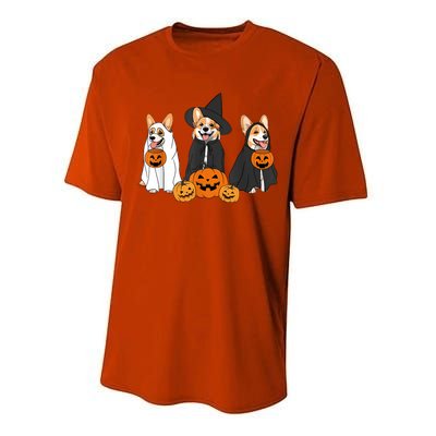 Funny Halloween Ghost Dog Pumpkin Spooky Season Performance Sprint T-Shirt