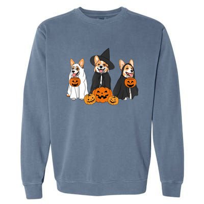 Funny Halloween Ghost Dog Pumpkin Spooky Season Garment-Dyed Sweatshirt