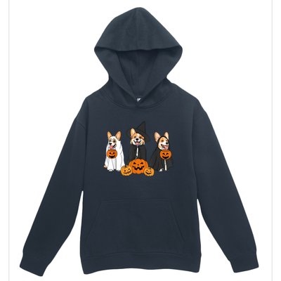 Funny Halloween Ghost Dog Pumpkin Spooky Season Urban Pullover Hoodie