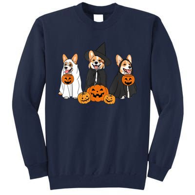 Funny Halloween Ghost Dog Pumpkin Spooky Season Tall Sweatshirt