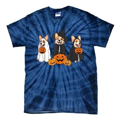 Funny Halloween Ghost Dog Pumpkin Spooky Season Tie-Dye T-Shirt