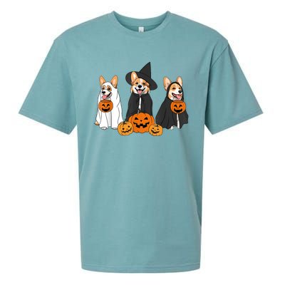 Funny Halloween Ghost Dog Pumpkin Spooky Season Sueded Cloud Jersey T-Shirt