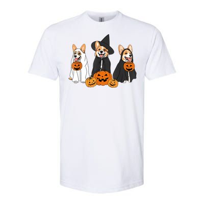 Funny Halloween Ghost Dog Pumpkin Spooky Season Softstyle CVC T-Shirt