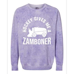 Funny Hockey Gives Me A Zamboner Hockey Lover Gift Colorblast Crewneck Sweatshirt