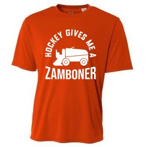 Funny Hockey Gives Me A Zamboner Hockey Lover Gift Cooling Performance Crew T-Shirt