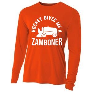 Funny Hockey Gives Me A Zamboner Hockey Lover Gift Cooling Performance Long Sleeve Crew