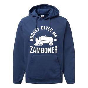 Funny Hockey Gives Me A Zamboner Hockey Lover Gift Performance Fleece Hoodie