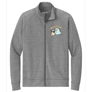 Funny Halloween Ghost Pug Boop Silly Puppy Dog Humor Stretch Full-Zip Cadet Jacket