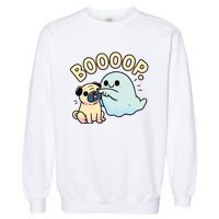 Funny Halloween Ghost Pug Boop Silly Puppy Dog Humor Garment-Dyed Sweatshirt