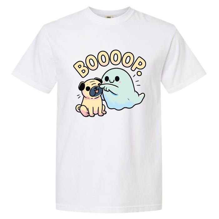 Funny Halloween Ghost Pug Boop Silly Puppy Dog Humor Garment-Dyed Heavyweight T-Shirt