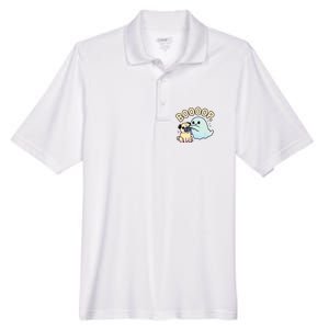 Funny Halloween Ghost Pug Boop Silly Puppy Dog Humor Men's Origin Performance Pique Polo