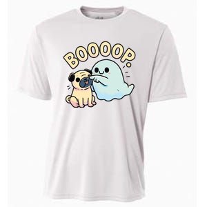 Funny Halloween Ghost Pug Boop Silly Puppy Dog Humor Cooling Performance Crew T-Shirt