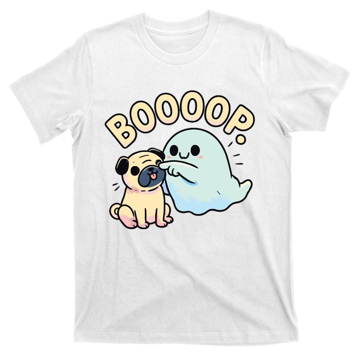 Funny Halloween Ghost Pug Boop Silly Puppy Dog Humor T-Shirt