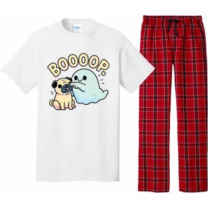 Funny Halloween Ghost Pug Boop Silly Puppy Dog Humor Pajama Set