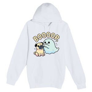 Funny Halloween Ghost Pug Boop Silly Puppy Dog Humor Premium Pullover Hoodie