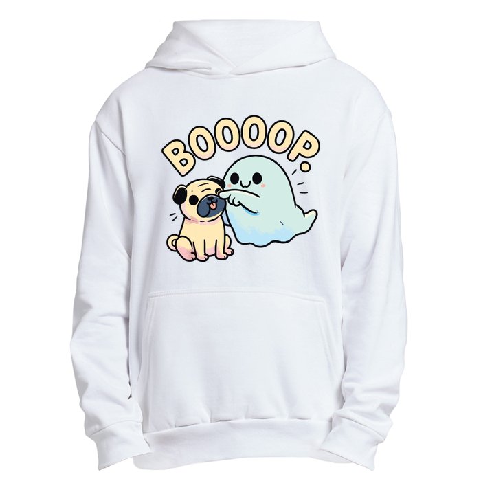 Funny Halloween Ghost Pug Boop Silly Puppy Dog Humor Urban Pullover Hoodie