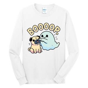 Funny Halloween Ghost Pug Boop Silly Puppy Dog Humor Tall Long Sleeve T-Shirt