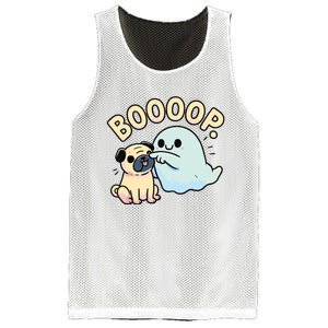 Funny Halloween Ghost Pug Boop Silly Puppy Dog Humor Mesh Reversible Basketball Jersey Tank