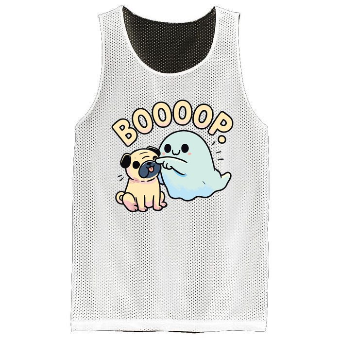 Funny Halloween Ghost Pug Boop Silly Puppy Dog Humor Mesh Reversible Basketball Jersey Tank