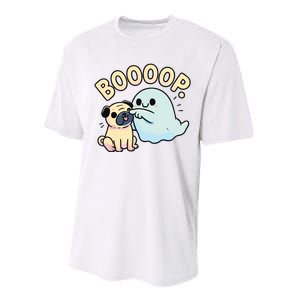 Funny Halloween Ghost Pug Boop Silly Puppy Dog Humor Performance Sprint T-Shirt