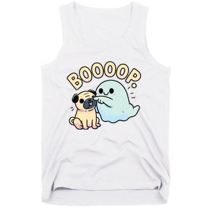 Funny Halloween Ghost Pug Boop Silly Puppy Dog Humor Tank Top