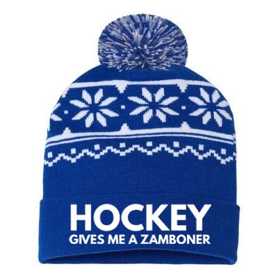 Funny Hockey Gives Me A Zamboner Gift USA-Made Snowflake Beanie