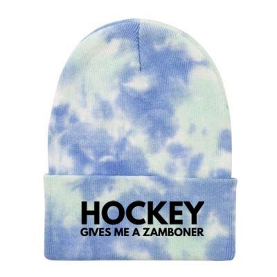 Funny Hockey Gives Me A Zamboner Gift Tie Dye 12in Knit Beanie