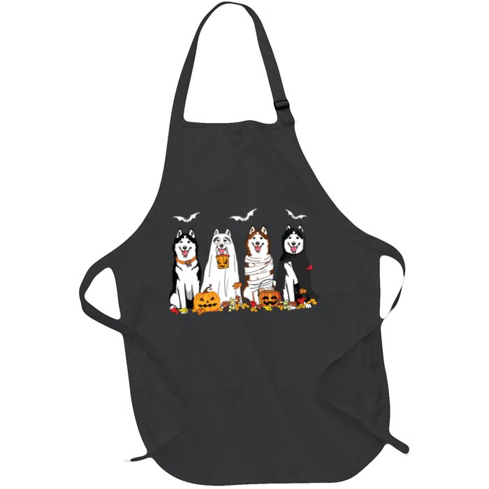Funny Husky Ghost Dogs Halloween Husky Dog Mom Husky Lover Apron