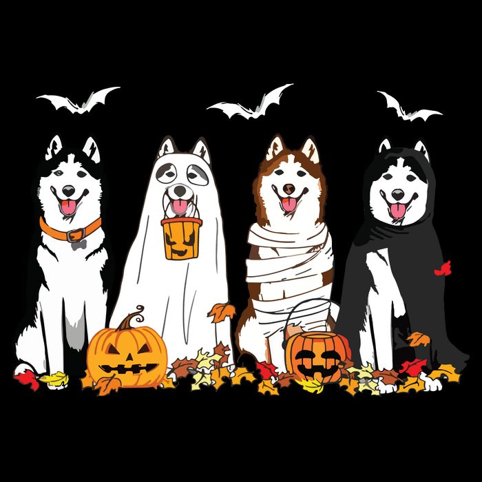 Funny Husky Ghost Dogs Halloween Husky Dog Mom Husky Lover Apron
