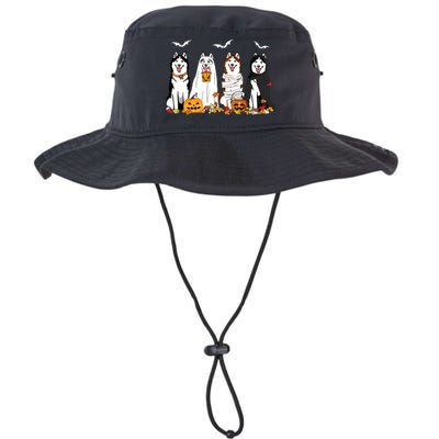 Funny Husky Ghost Dogs Halloween Husky Dog Mom Husky Lover Bucket Hat