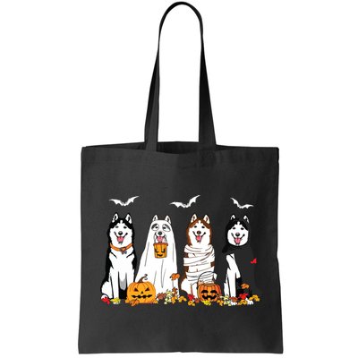 Funny Husky Ghost Dogs Halloween Husky Dog Mom Husky Lover Bag