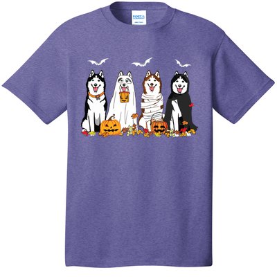 Funny Husky Ghost Dogs Halloween Husky Dog Mom Husky Lover T-Shirt