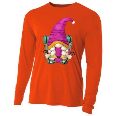 Funny Hiking Gnome For Camping Grandma And Hiker Mom Gift Cooling Performance Long Sleeve Crew