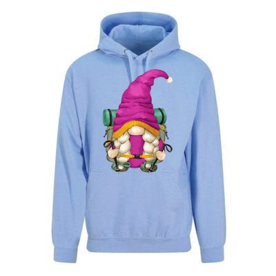 Funny Hiking Gnome For Camping Grandma And Hiker Mom Gift Unisex Surf Hoodie