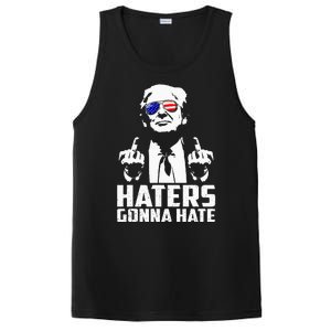 Funny Haters Gonna Hate President Donald Trump Middle Finger PosiCharge Competitor Tank