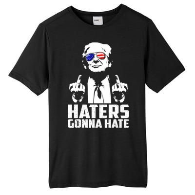 Funny Haters Gonna Hate President Donald Trump Middle Finger Tall Fusion ChromaSoft Performance T-Shirt