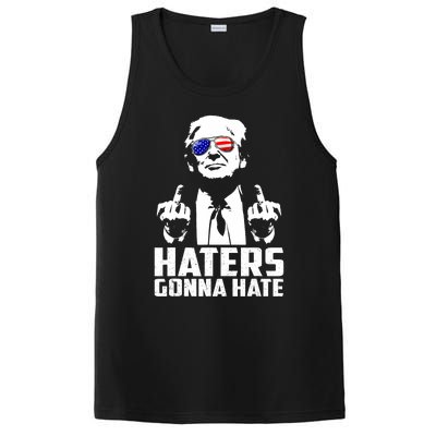 Funny Haters Gonna Hate President Donald Trump Middle Finger PosiCharge Competitor Tank