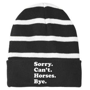 Funny Horse Gift For Men Women Boys Or Girls Striped Beanie with Solid Band