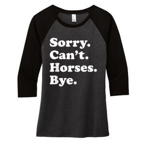 Funny Horse Gift For Men Women Boys Or Girls Women's Tri-Blend 3/4-Sleeve Raglan Shirt