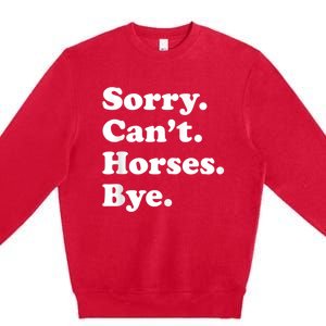 Funny Horse Gift For Men Women Boys Or Girls Premium Crewneck Sweatshirt