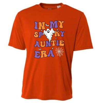 Funny Halloween Groovy In My Spooky Aunt Era Cute Ghost Gift Cooling Performance Crew T-Shirt