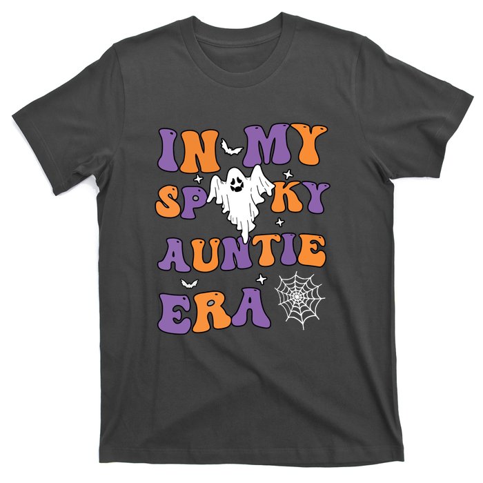 Funny Halloween Groovy In My Spooky Aunt Era Cute Ghost Gift T-Shirt