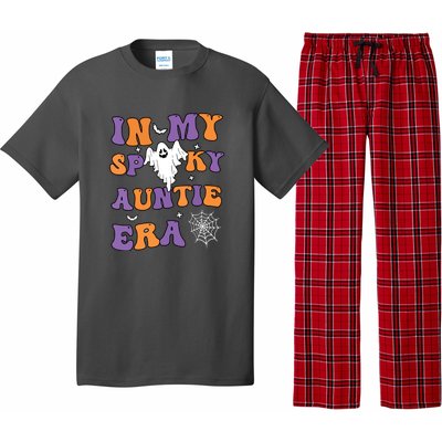 Funny Halloween Groovy In My Spooky Aunt Era Cute Ghost Gift Pajama Set