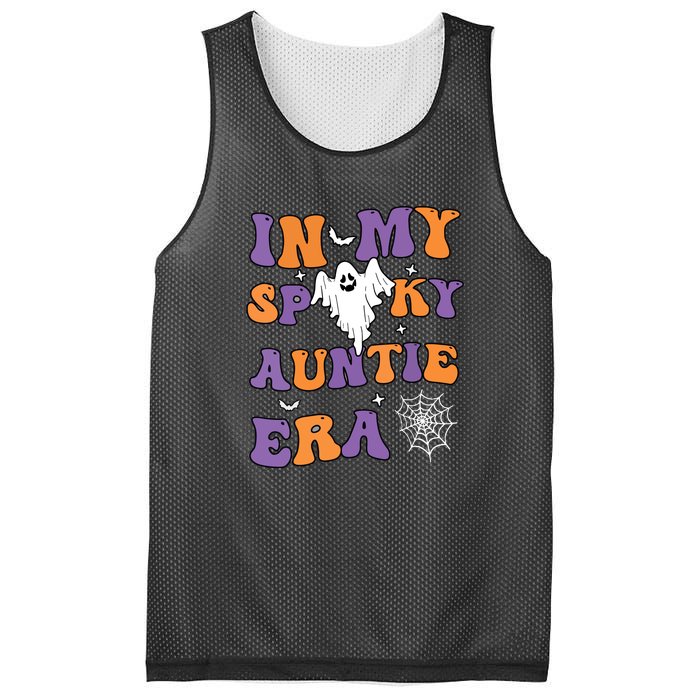 Funny Halloween Groovy In My Spooky Aunt Era Cute Ghost Gift Mesh Reversible Basketball Jersey Tank