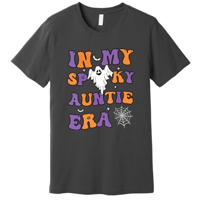 Funny Halloween Groovy In My Spooky Aunt Era Cute Ghost Gift Premium T-Shirt