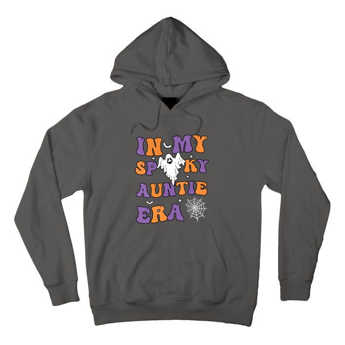 Funny Halloween Groovy In My Spooky Aunt Era Cute Ghost Gift Tall Hoodie