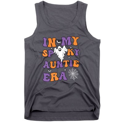 Funny Halloween Groovy In My Spooky Aunt Era Cute Ghost Gift Tank Top